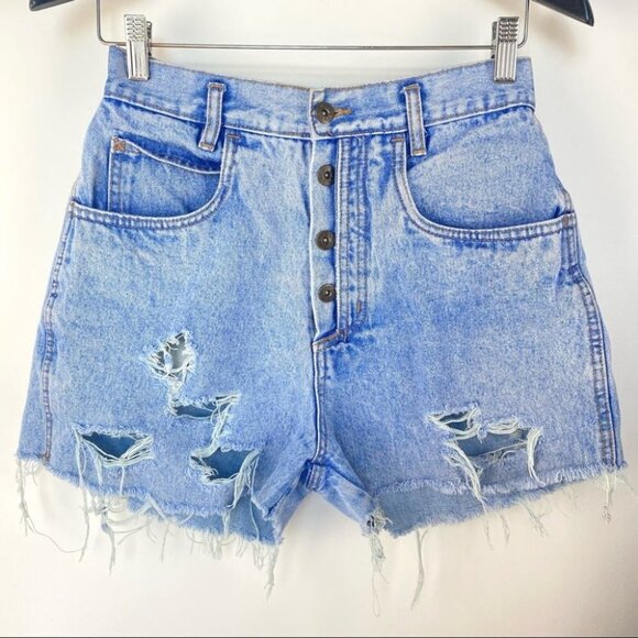 Vintage Bill‎ Blass High-Waist Distress Shorts size 10 - Picture 2 of 11